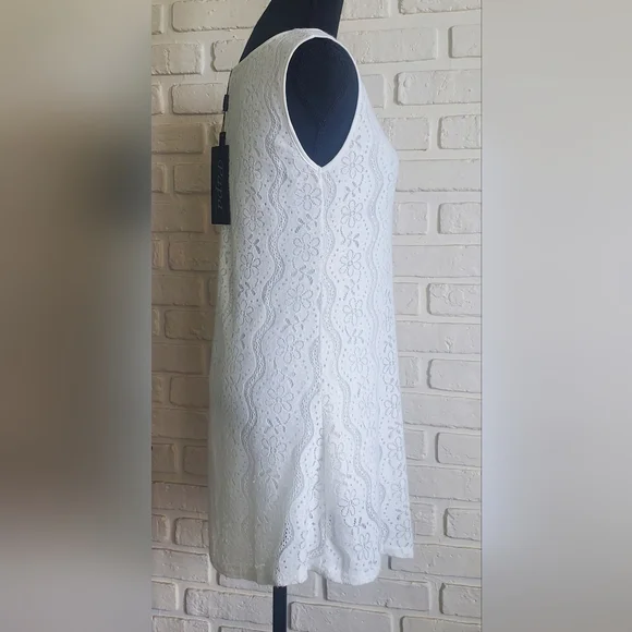 NWT Papa Vancouver White Lace Dress Asymmetrical A-line Sleeveless Summer Medium - Picture 7 of 13